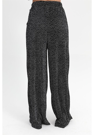 Takım Piliseli Örme Puantiye Desenli - Siyah-siyah Siyah