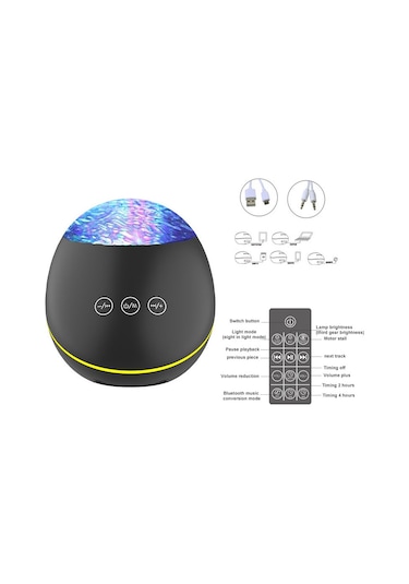 Jeehugo Siyah Usb Kumandalı 0.3w Mavi Renkli Deniz Yıldızı Işıklı Projeksiyon Lambası - Ev Dekorasyonu Ve Gündüz Kullanıma Uygun Siyah