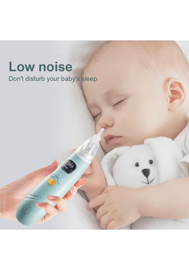 Vkemall Bebek Elektrikli Burun Emici, Düşük Frekanslı Sessiz, 3 Seviye Emme Gücü, Sakinleştirici Müzik, Dahili Li-pol Batarya, 3 Silikon Uç Menekşe