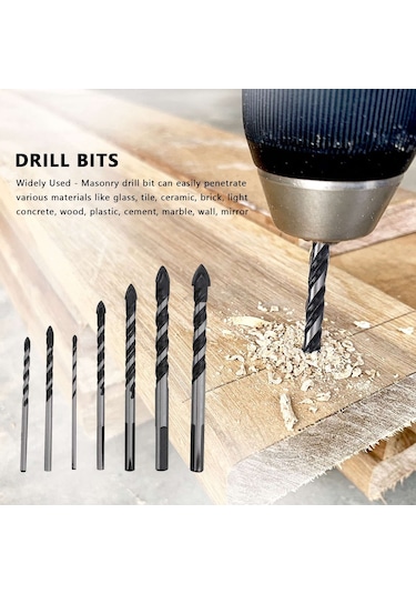 Sointeresting Adet Tungsten Karbür Uçlu Duvar Matkabı Seti Porselen Seramik Karo Beton Tuğla 3, 4, 5, 6, 8, 10, 12mm