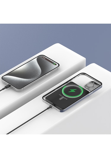 Lapas Lp-pw003 Ultra İnce Hızlı Şarj Özellikli Wireless Powerbank 5000mah 15w Gri