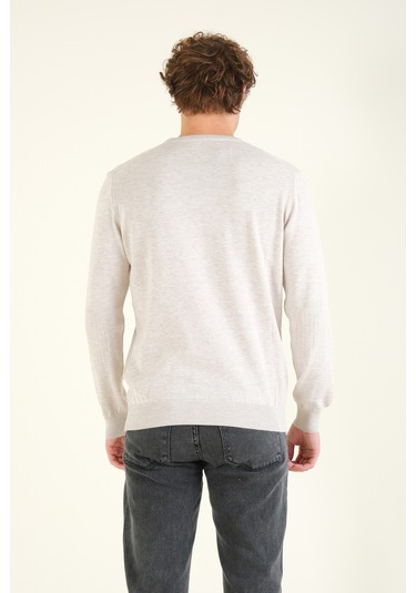 Giyim Dünyası Erkek Desenli Sıfır Yaka Kazak Taş 001