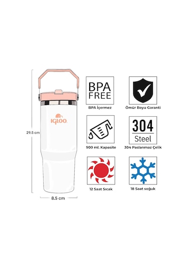 Igloo Powder Termos 900ml-beyaz Beyaz