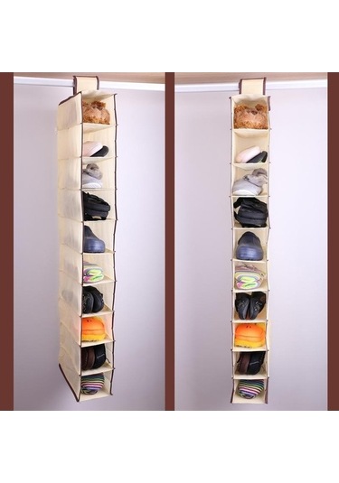 Novahub 10 Haki Cepler Asılı Giysi Çantası, İç Çamaşırı, Ayakkabı Organizatör, Ev Odası Elbise Tutucu Askı Dolap Haki