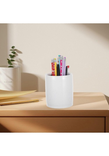 Ganzhoushop Seramik Kalemlik Masa Kalemlik Masaüstü Seramik Kalem Düzenleyici Kalemlikbeyaz