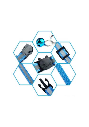 Youtek Fluoresan Yeşil Köpek Kedi Yeleği, Yansıtıcı Kumaş, Zil, Ayarlanabilir, Kaçmamaz, Hafif, Tüm Mevsimler, Nilon + Pp