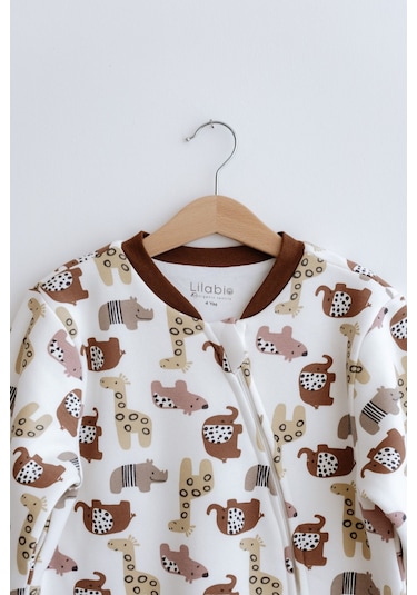 Lilabio Kız Erkek Çocuk %100 Pamuk 1.5 Tog Desenli Uyku Tulumu Animal Çok Renkli