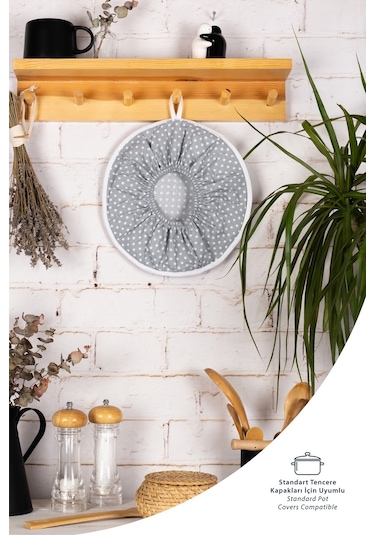 3 Adet Şık Ve Pratik Demlematik: Pilav Demleme Örtüsü , Tencere Kapağı Bonesigri Puantiye