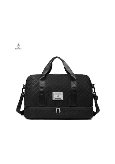 Çok İşlevli, Islak Ve Kuru Ayırma Özelliğine Sahip Su Geçirmez Seyahat Çantası Siyah