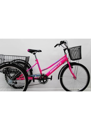 Dorello Bisiklet Kargo Bisikleti 3 Tekerli Bisiklet Pembe