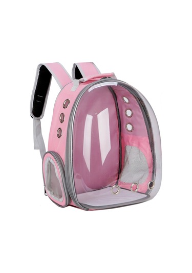 Dışarı Çıkarken Kediler İçin Şeffaf Sırt Çantası Yan Kapısı Olmayan Pembe