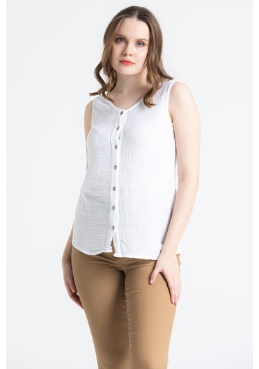 Kolsuz Müslin Melis Bluz Beyaz Byz-beyaz Beyaz