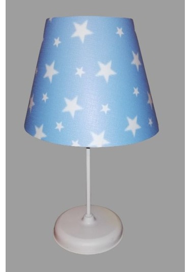 Mavi Yıldız Pvc Erkek Çocuk Odası Genç Odası Yatak Odası Abajur