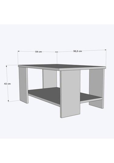 Bicabin Roma Dekoratif Orta Sehpa Garda Beyaz (Coffee Table)