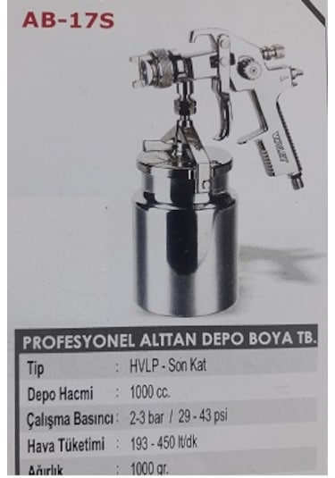 Voylet Ab-17S Boya Tabancası Alttan Depolu N11.146