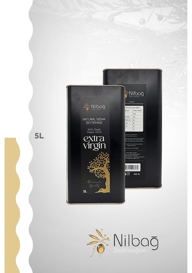 Nilbağ Zeytinyağları Ayvalık Natural Sızma Zeytinyağı Soğuk Sıkım Teneke 5 L