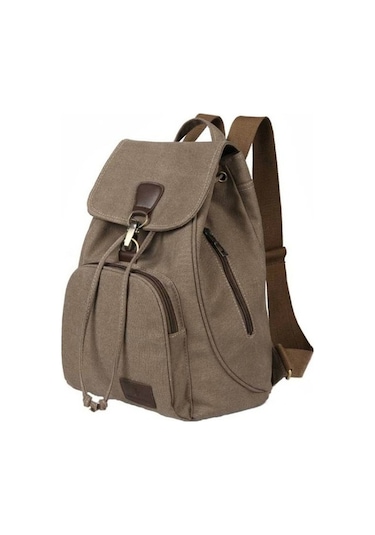 Xianwen Kadın Tuval Öğrenci Laptop Çantası Sırt Çantası Siyah Siyah