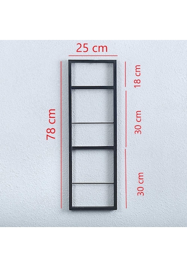 Metal Duvar Rafı Ahşap Kütük Uyumlu Kitaplık