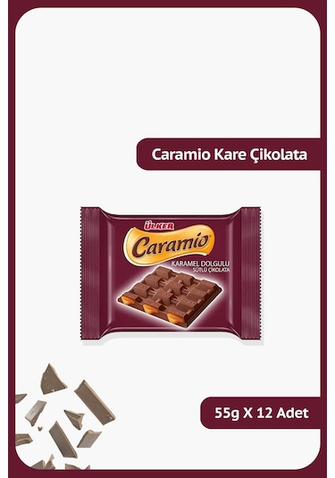 Ülker Caramio Karamel Dolgulu Çikolata Kare 12 x 60 G