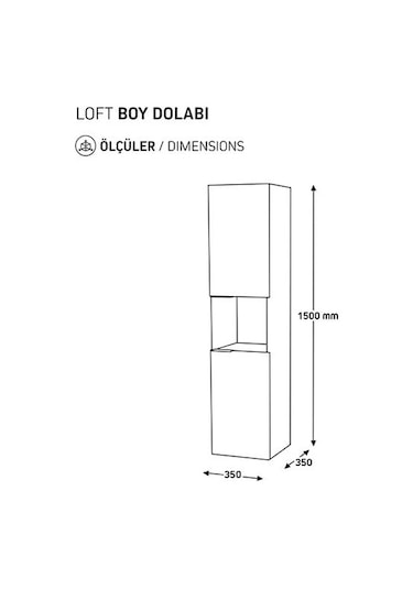 Biani Fix Arya Ve Loft Uyumlu Boy Dolabı Renk Mat Beyaz Çok Renkli