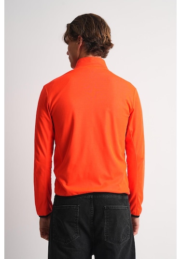 Alexandergardı Dik Yaka Cepli Fermuarlı Sporcu Hırka Turuncu