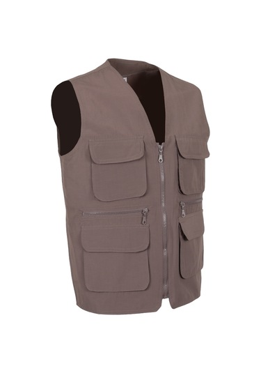 Erkek Keten Yelek Kahve Renk Normal Kesim Rar01306 Kahverengi