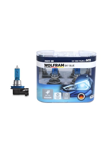Wolfram Ampul 12v H11 55 Pgj19-2 Sky Blue Beyaz Işık IS00-WOLFRAM 29311 SB