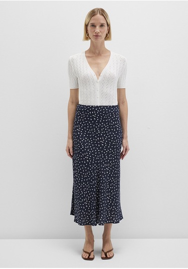 Mavi - Baskılı Lacivert Midi Etek 1310583-91006 Lacivert