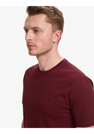 Pierre Cardin Erkek Bordo Tişört Basic 50325299-vr014