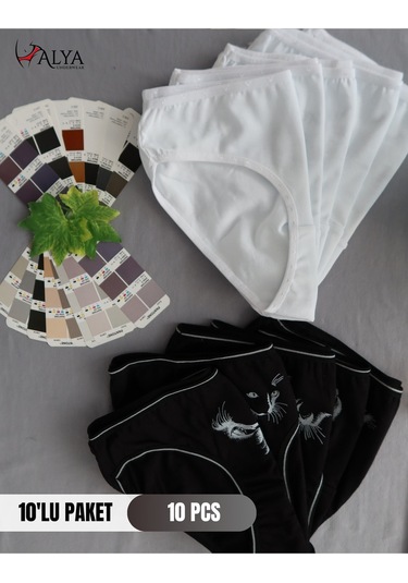 Alya Underwear Kız Çocuk Kalpli Dokuma Lastik Pamuklu Kumaş Slip Külot 5'li Paket 5 Adet Beyaz Multicolor-x17