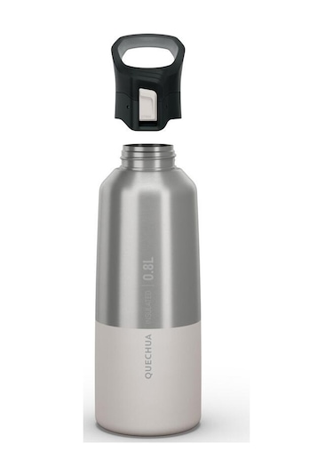 Quechua Outdoor Paslanmaz Çelik Termos - 0,8 L - Pratik Kapak - Beyaz - 900