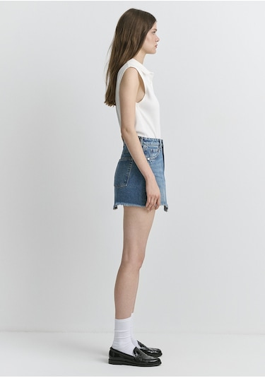 Mavi - Tiera Classic Denim Puslu Indigo Mavi Jean Etek 1310654-89730 Mavi