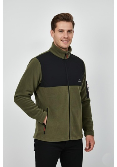 Erkek Büyük Beden Fermuarlı Cepli Polar Ceket 6545 Bgl-st04918 Haki