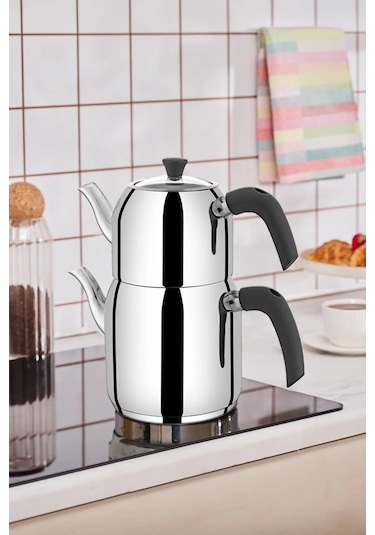 Yunusoğlu Home Hanzade Aile Boy Çelik Çaydanlık Çelik