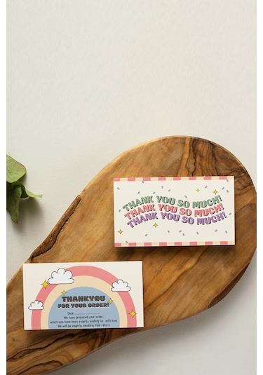 İngilizce Thank You Çift Yön Paketleme Teşekkür Kartı Pytktskk31