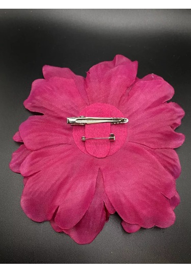 Amely Rid Kumaştan Büyük Çiçek Fiyonk Broş Tokalı 256858406 Pembe