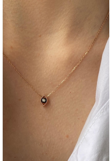 Zümrüt Sarraf 8 Ayar Altın 0.03 Ct Tek Göz Elmas Kolye