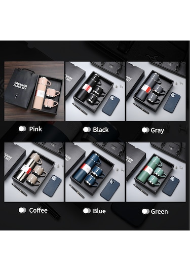 Neevoyu 3'lü Siyah 304 Paslanmaz Çelik Termos Seti, 500ml Sürekli Isı Saklama, Taşınabilir, Dış Etkinlikler İçin Otomobil Su Bardağı Kırmızı