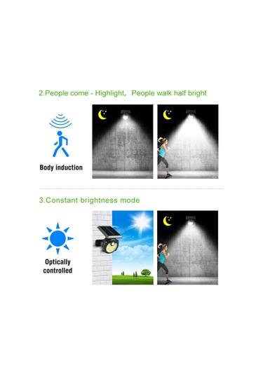 Wezone Güneş Enerjili Hareket Sensörlü Bahçe Aydınlatma - 36 Led, 3 Mod, Ip65 Su Geçirmez