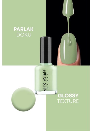 Alix Avien Mint Yeşil Oje 67 Yüksek Pigmentli Uzun Süreli Kalıcılık Hızlı Kuruma Nail Lacquer 67