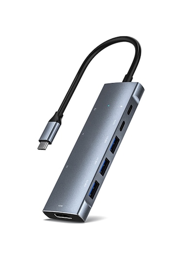 Ally 9 In1 Type C Hub 4K 30Hz Ethernet,Hdmi Usb 3.0,Sd,Pd Adapt-Gri