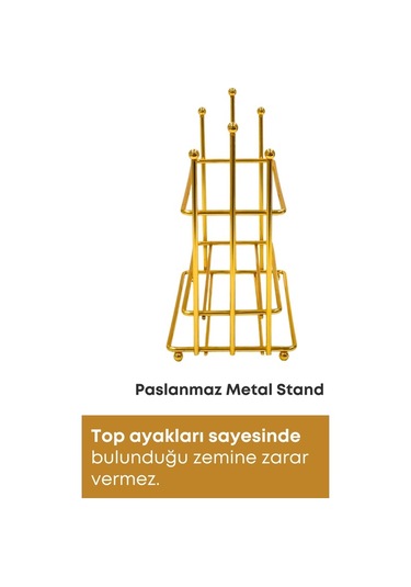 Novahub Gold Metal Standlı Siyah Ahşap Detaylı Sıvı Sabunluk, Klasik Tarzda Gold