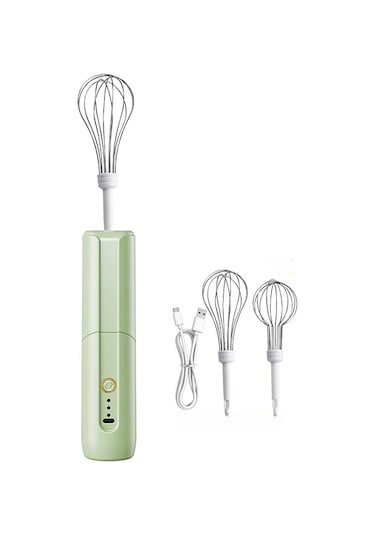 Katlanır Taşınabilir Elektrikli Yiyecek Mikseri Usb Şarj Elektrikli El Mikseri Yumurta Çırpıcı Ev Mutfak Aletleri Açık Yeşil Açık Yeşil