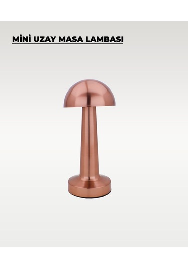 Rose Mantar Masa Lambası - Dokunmatik - 3 Renk Işık Rose