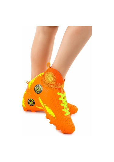 Kiko Kids 142 Fkp Boğazlı Krampon Çim Saha Erkek Çocuk Futbol Ayakkabı Turuncu - Sarı Sarı - Turuncu