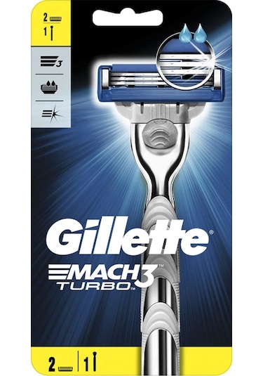 Gillette Mach3 Turbo Tıraş Makinesi + Yedek Başlık 2'li