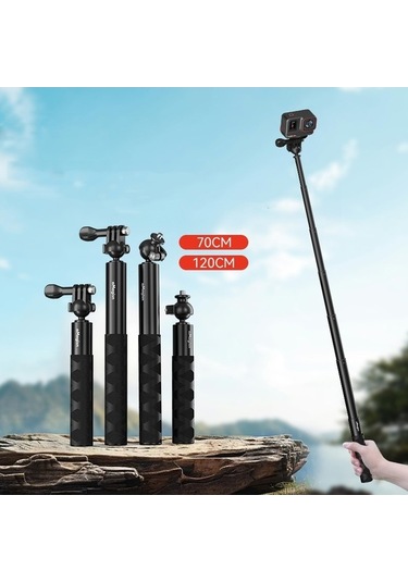 Tongxida Amagisn 70cm 1/4 İnç Bilyalı Bağlantılı Selfie Çubuğu Spor Kamerası Uzatma Çubuğu Djı/gopro Hero/ınsta360 İçin