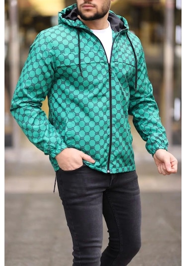 Unisex Kapüşonlu İçi Astarlı Yağmurluk - Zümrüt Zümrüt