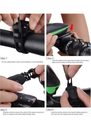 Xbyc 6163 Usb Şarjlı 250 Lümen 140 Db Yüksek Sesli Bisiklet Ön Farı Ve Korna Siyah