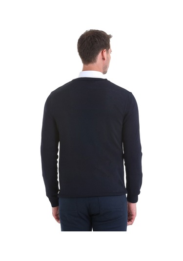 Hatemoğlu Regular Fit Düz Bisiklet Yaka Triko Kazak 34122023a006 005 - Lacivert